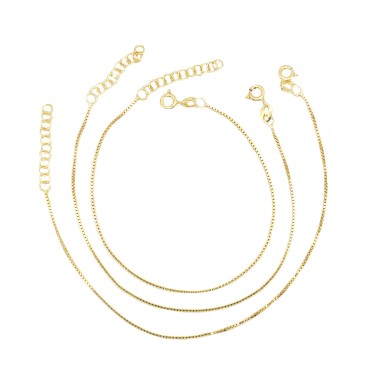 Bracciale maglia veneziana placcato oro giallo in argento 925 (3 pezzi)