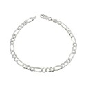 Bracciale maglia a catena 3 1 da 4 mm placcato oro bianco in argento 925