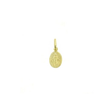 Miraculous medal pendant 8,5x11 mm yellow gold plated in 925 silver
