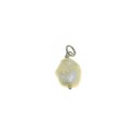 White gold plated freshwater cultured baroque pearl pendant in 925 silver