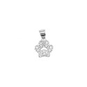 White gold plated paw paw pendant with openwork white zircons in 925 silver