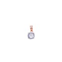 Rose gold plated 4-claw 6 mm light point pendant in 925 silver