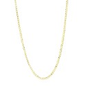 Collana maglia grumetta piatta da 3 mm placcata oro giallo in argento 925 (60 cm)