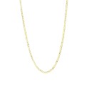Yellow gold plated 3 mm flat curb link necklace in 925 silver (50 cm)