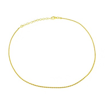 Collarino maglia funetta da 1,5 mm placcato oro giallo in argento 925