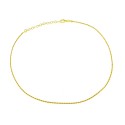 Yellow gold plated 1.5 mm rope link necklace in 925 silver