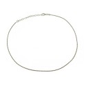 White gold plated 1.5 mm rope link necklace in 925 silver