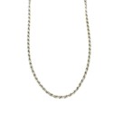 White gold plated 2.5 mm rope link necklace in 925 silver