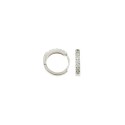 White gold-plated hoop earrings ø 13 mm with white gold plated snap closure in 925 silver