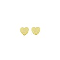 Yellow gold plated 13x13 mm plate heart lobe earrings in 925 silver