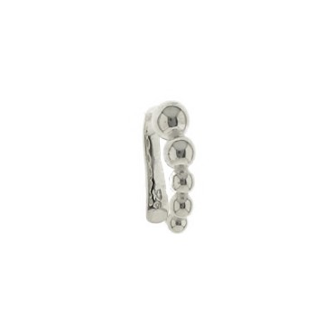 Ear cuff a sfere degradè placcato oro bianco in argento 925