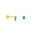 Drop earrings in turquoise paste, yellow gold plated in 925 silver