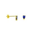 Orecchini al lobo goccia di zircone blu placcati oro giallo in argento 925