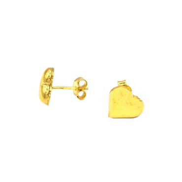 Orecchini a lobo cuore scatolato 12x11mm placcati oro giallo in argento 925
