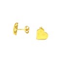 Orecchini a lobo cuore scatolato 12x11mm placcati oro giallo in argento 925