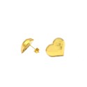 Yellow gold plated boxed 18.5x15.5mm boxed heart lobe earrings in 925 silver