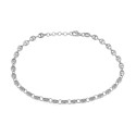 White gold plated 4 mm marine mesh anklet in 925 silver