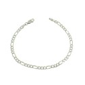 White gold plated 3 1 3 mm chain link bracelet in 925 silver