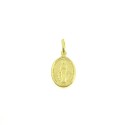 Miraculous medal pendant 18x11 mm yellow gold plated in 925 silver