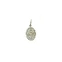 Miraculous medal pendant 18x11 mm white gold plated in 925 silver