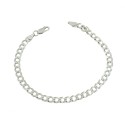 Bracciale maglia grumetta da 5 mm placcato oro bianco in argento 925