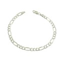 White gold plated 3 1 5mm chain link bracelet in 925 silver