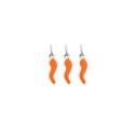 Pendants horns 4x13 mm orange enamel in 925 silver (3 pcs.)
