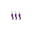 Purple enameled horn pendants 4x13 mm in 925 silver (3 pcs.)