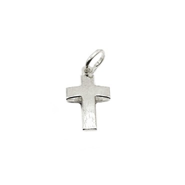 White gold plated paired cross pendant in 925 silver