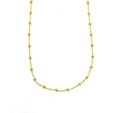 2.5mm alternating ball chain. yellow gold plated 925 silver (40 cm)