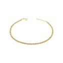 Anklet with diamond spheres and spheres in pink coral paste, yellow gold plated in 925 silver