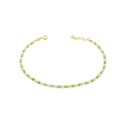 Anklet with diamond spheres and white agate spheres plated with yellow gold in 925 silver