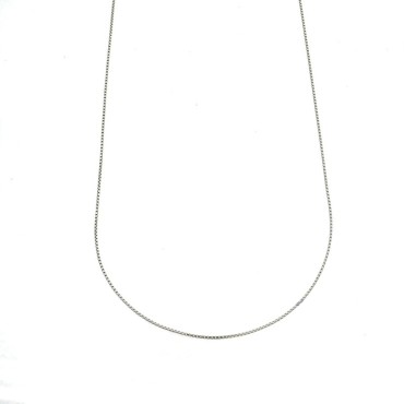 0.6 mm white gold plated Venetian chain in 925 silver (80 cm)