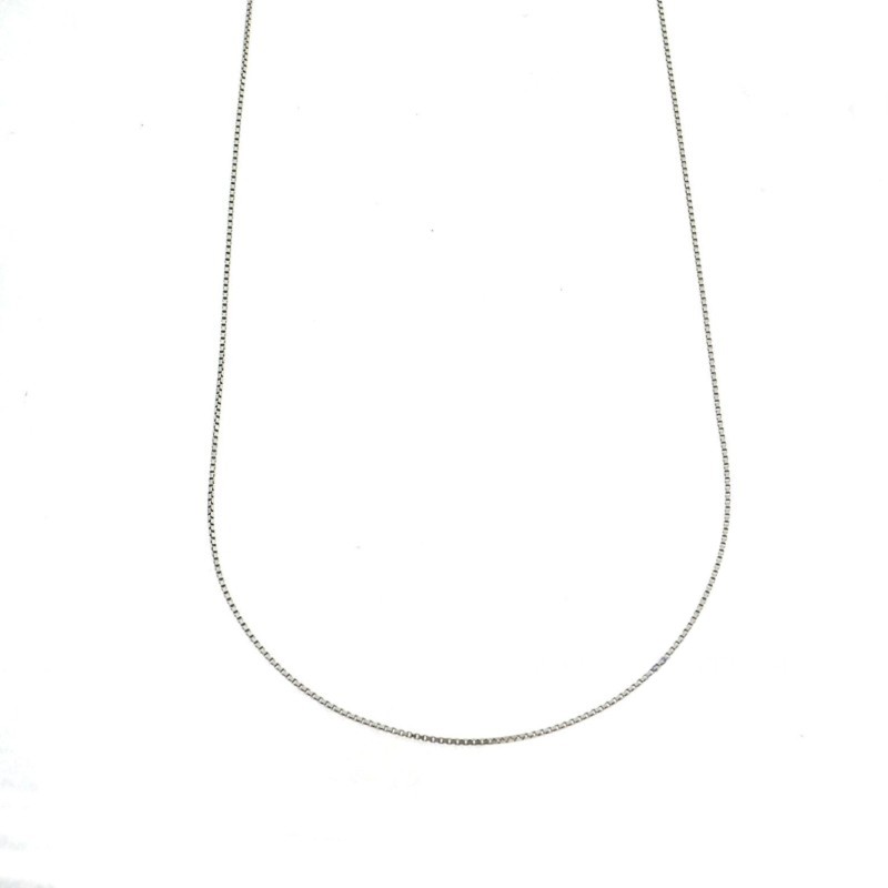 0.6 mm white gold plated Venetian chain in 925 silver (80 cm)