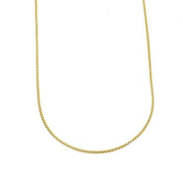 Pop corn link chain yellow gold plated in 925 silver (80 cm)