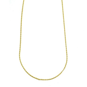 1.5 mm rope link chain. yellow gold plated 925 silver (90 cm)