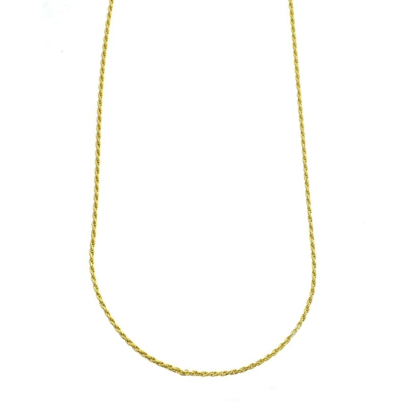 1.5 mm rope link chain. yellow gold plated 925 silver (90 cm)