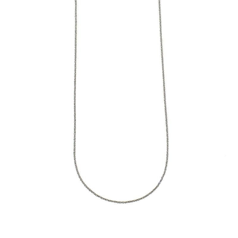Catenina maglia twist placcata oro bianco in argento 925 (50 cm)