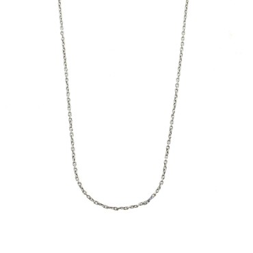 Catenina maglia forzatina placcata oro bianco in argento 925 (60 cm)