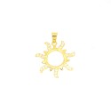 Ciondolo sagoma sole semi zirconato bianco placcato oro giallo in argento 925