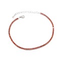 Bracciale tennis di zirconi rossi 2mm placcato oro bianco in argento 925
