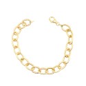 Bracciale catena ovale a corda placcato oro giallo in argento 925