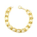 Bracciale catena maglia ovale a spiga placcato oro giallo in argento 925