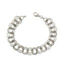Bracciale catena maglia tonda diamantata placcato oro bianco in argento 925