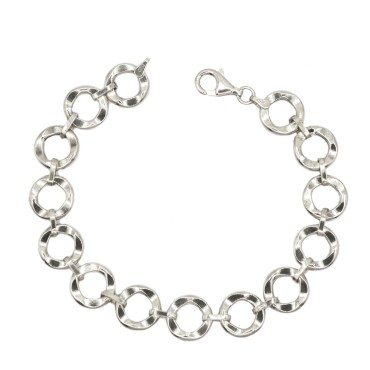 Bracciale con maglie tonde lisce placcato oro giallo in argento 925