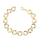 Bracciale con maglie tonde lisce placcato oro bianco in argento 925