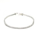 Bracciale tennis  con zirconi bianchi da 2 mm 16 cm placcato oro bianco in argento 925