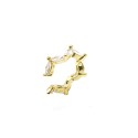 Ear cuff con spole di zirconi bianchi placcato in oro giallo in argento 925
