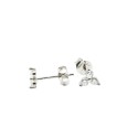 Orecchini con fiore a 3 petali con zirconi bianchi placcato oro bianco in argento 925