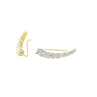 Orecchini punto luce a gradazione di zirconi bianchi con amo placcati oro giallo in argento 925